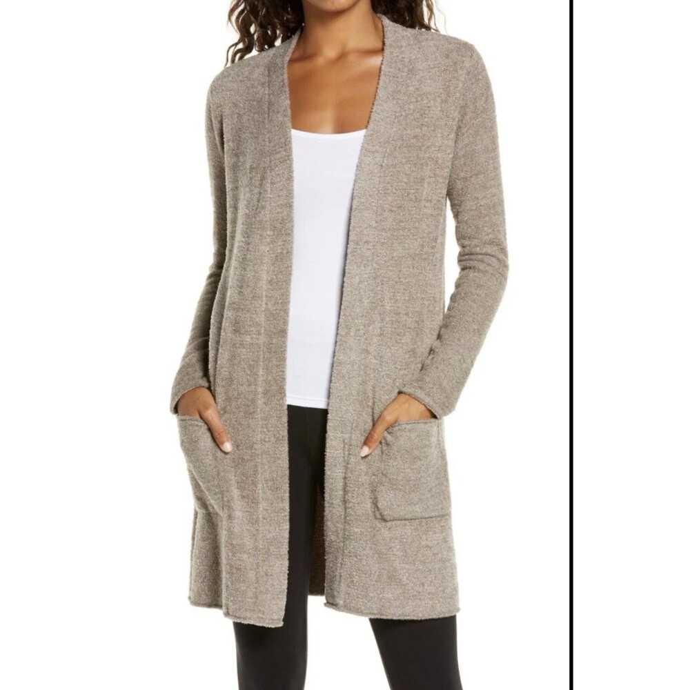 Barefoot Dreams Cozychic Lite Long Cardigan In Heather Cocoa Size 1X